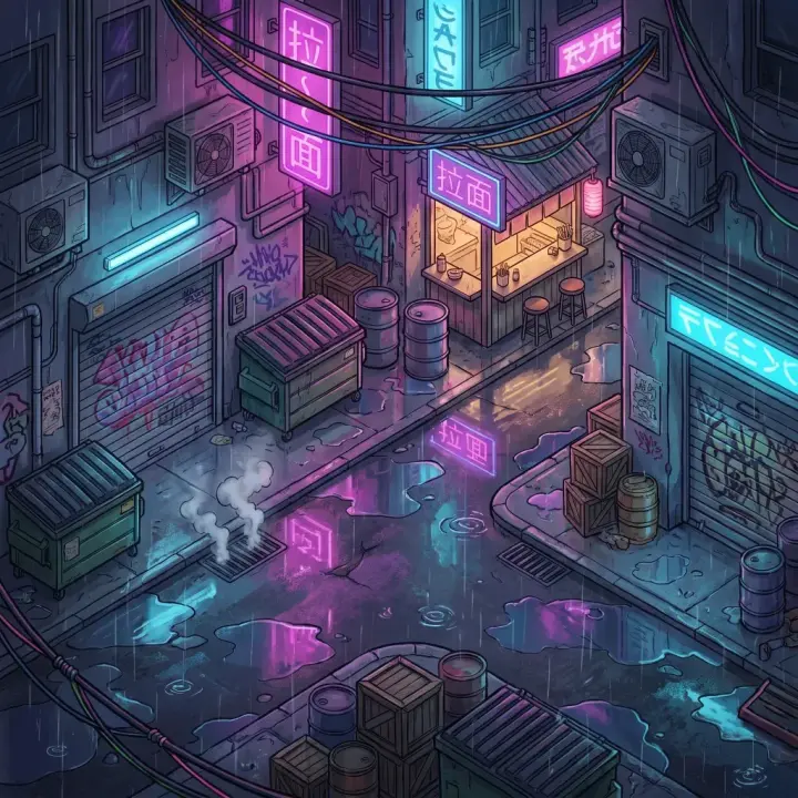 The Neon City biome in Turbo Tap Masters